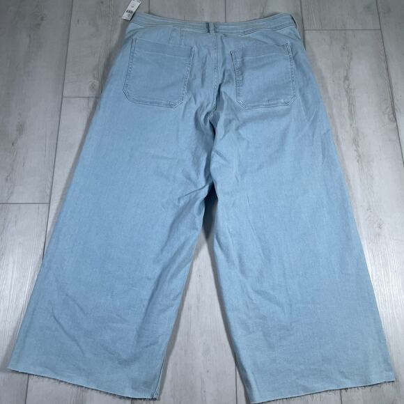 NWT Anthropologie Maeve 20W Ettie High Rise Crop Wide Leg Pant Light Blue Jeans - Picture 4 of 14